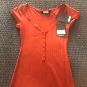 Reformation Willa dress in Pumpkin